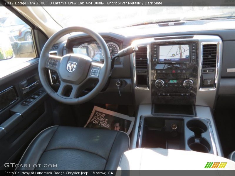 Bright Silver Metallic / Dark Slate 2012 Dodge Ram 3500 HD Laramie Crew Cab 4x4 Dually