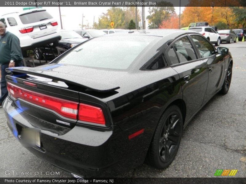 Brilliant Black Crystal Pearl / Black/Mopar Blue 2011 Dodge Charger R/T Mopar '11