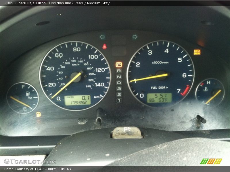 Obsidian Black Pearl / Medium Gray 2005 Subaru Baja Turbo