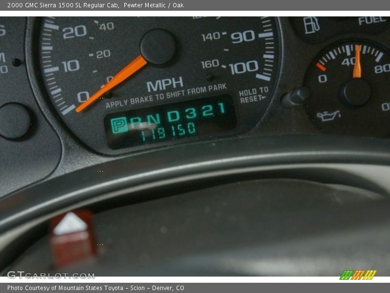 Pewter Metallic / Oak 2000 GMC Sierra 1500 SL Regular Cab
