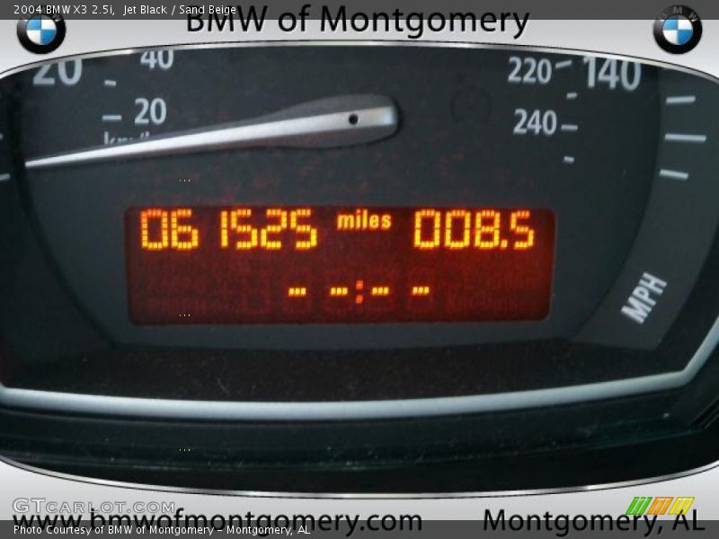 Jet Black / Sand Beige 2004 BMW X3 2.5i