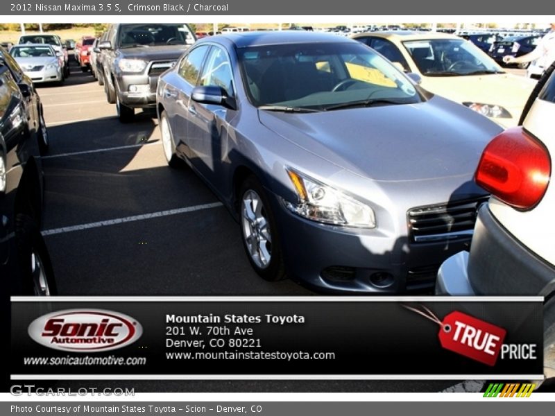 Crimson Black / Charcoal 2012 Nissan Maxima 3.5 S