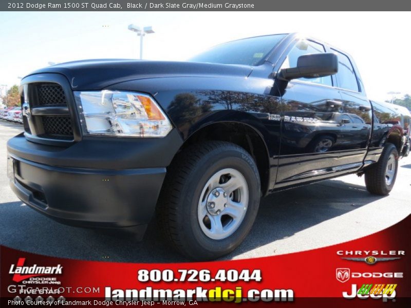 Black / Dark Slate Gray/Medium Graystone 2012 Dodge Ram 1500 ST Quad Cab