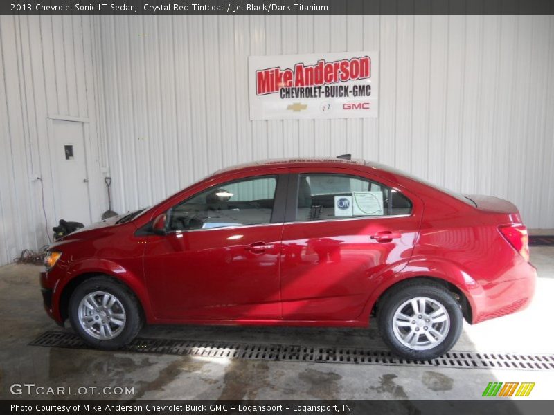 Crystal Red Tintcoat / Jet Black/Dark Titanium 2013 Chevrolet Sonic LT Sedan