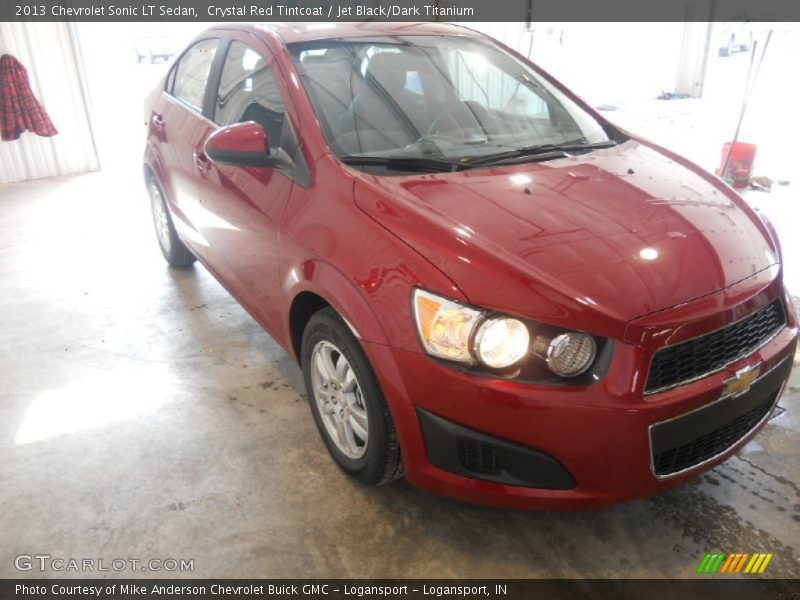 Crystal Red Tintcoat / Jet Black/Dark Titanium 2013 Chevrolet Sonic LT Sedan