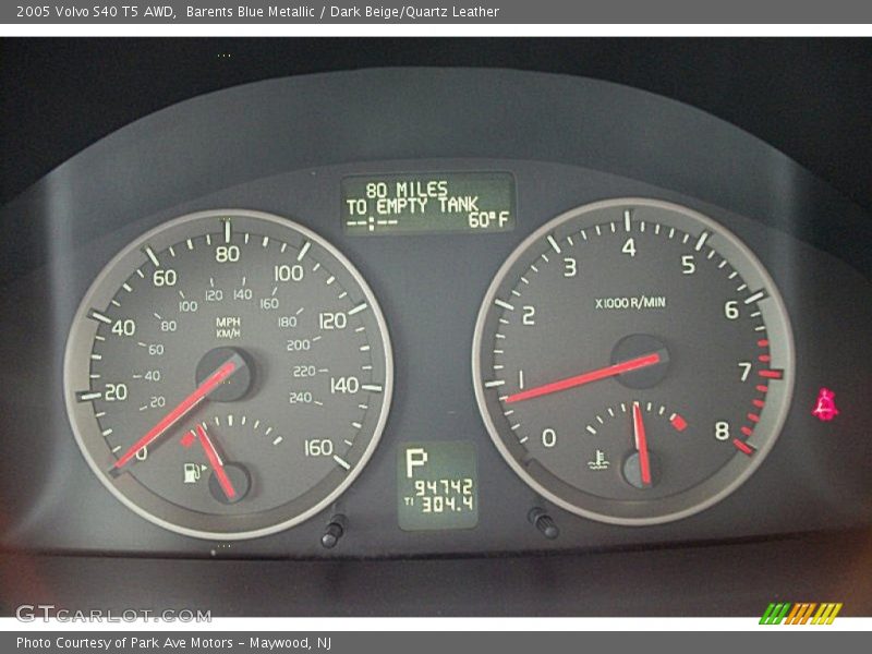 Barents Blue Metallic / Dark Beige/Quartz Leather 2005 Volvo S40 T5 AWD