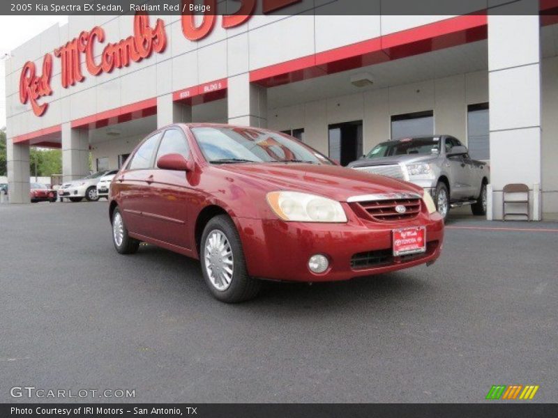 Radiant Red / Beige 2005 Kia Spectra EX Sedan