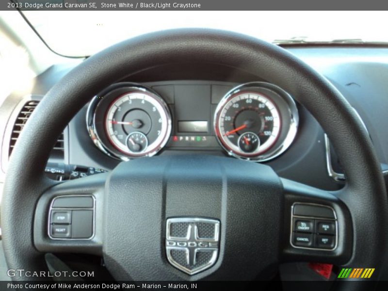 Stone White / Black/Light Graystone 2013 Dodge Grand Caravan SE