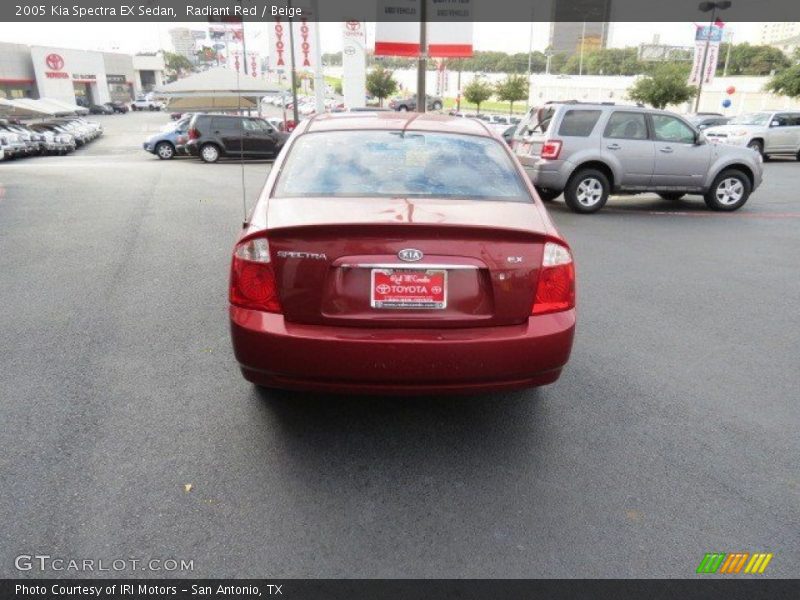 Radiant Red / Beige 2005 Kia Spectra EX Sedan