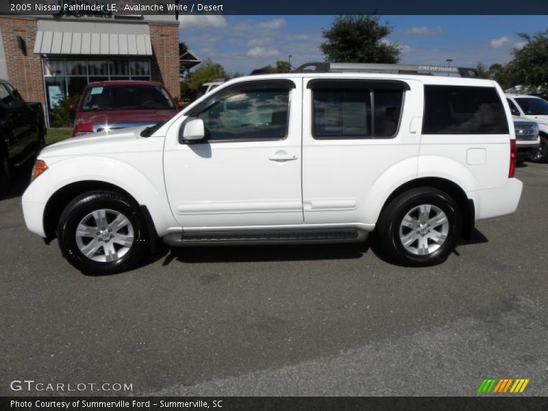 Avalanche White / Desert 2005 Nissan Pathfinder LE