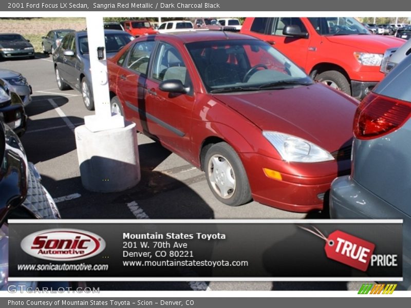 Sangria Red Metallic / Dark Charcoal Black 2001 Ford Focus LX Sedan