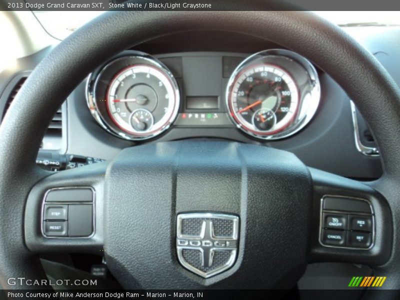 Stone White / Black/Light Graystone 2013 Dodge Grand Caravan SXT