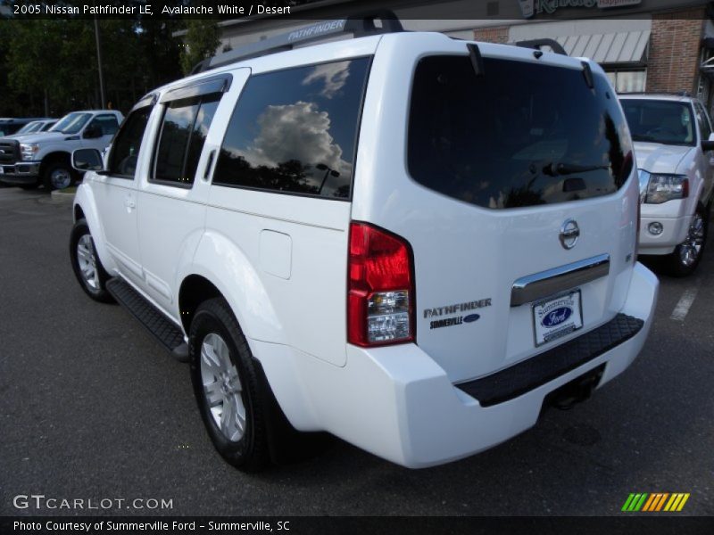 Avalanche White / Desert 2005 Nissan Pathfinder LE