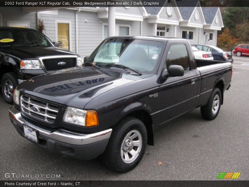 Deep Wedgewood Blue Metallic / Dark Graphite 2002 Ford Ranger XLT Regular Cab