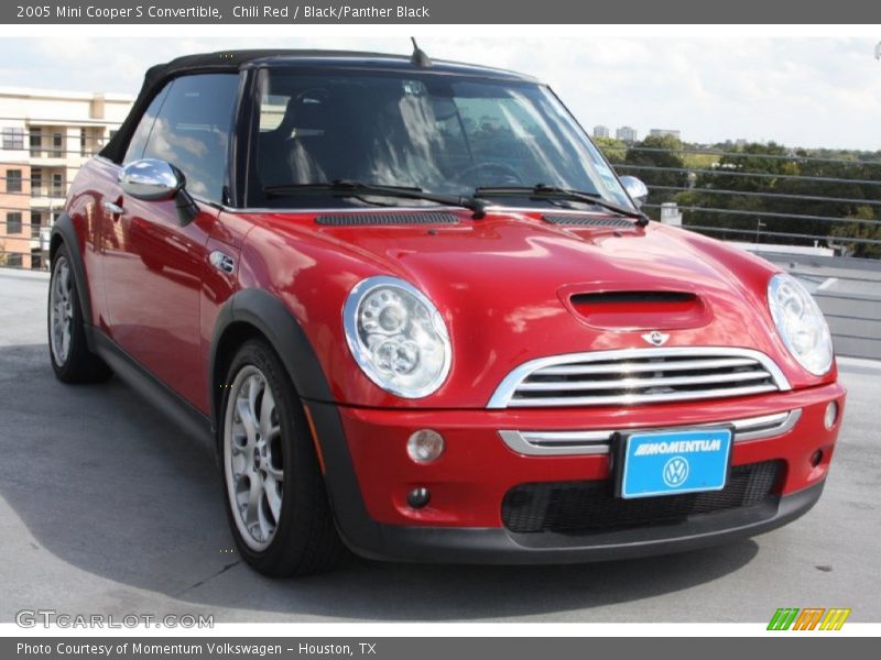 Chili Red / Black/Panther Black 2005 Mini Cooper S Convertible