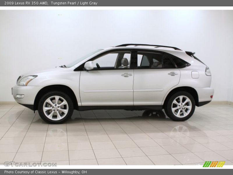 Tungsten Pearl / Light Gray 2009 Lexus RX 350 AWD