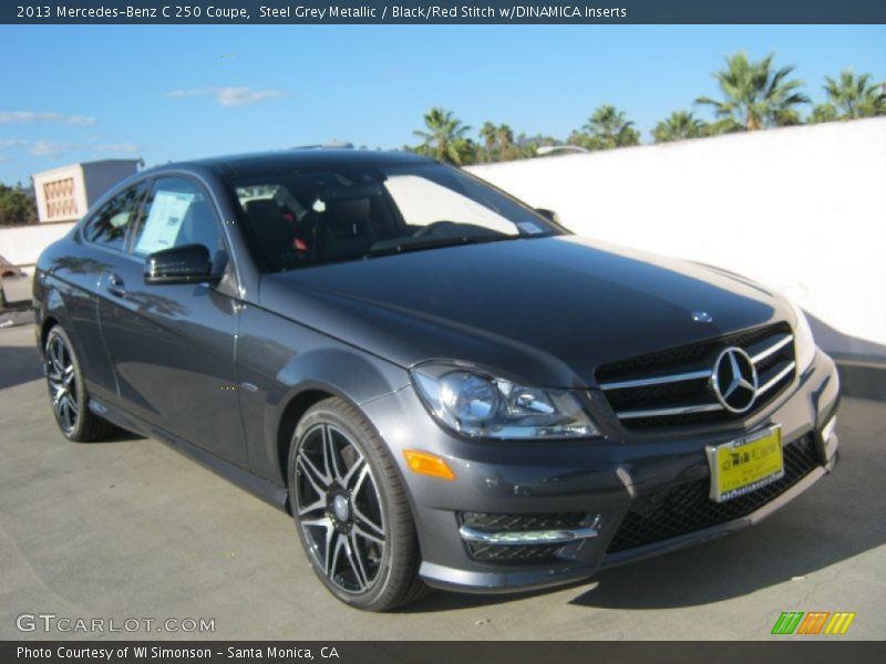 Steel Grey Metallic / Black/Red Stitch w/DINAMICA Inserts 2013 Mercedes-Benz C 250 Coupe