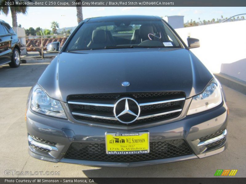 Steel Grey Metallic / Black/Red Stitch w/DINAMICA Inserts 2013 Mercedes-Benz C 250 Coupe