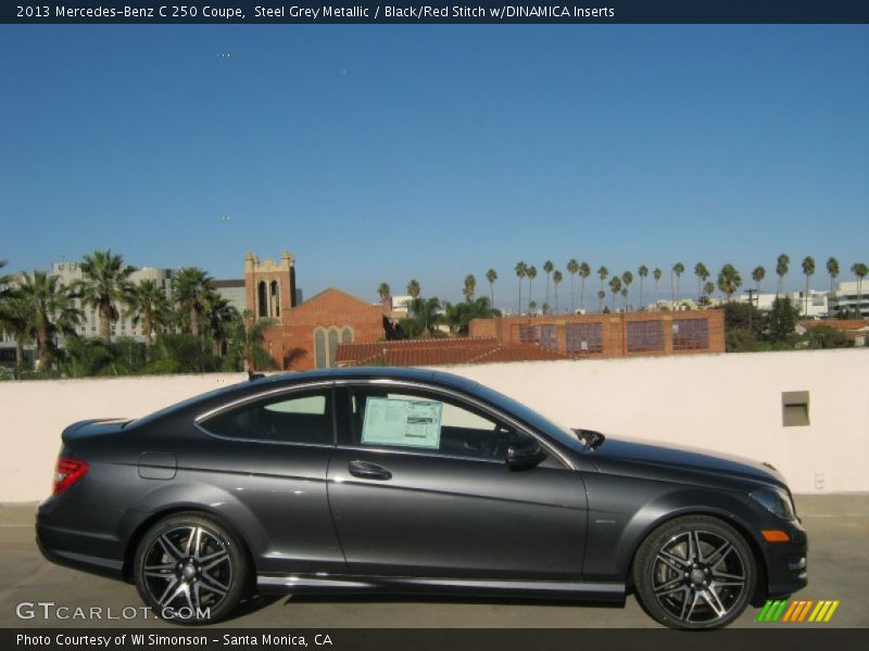 Steel Grey Metallic / Black/Red Stitch w/DINAMICA Inserts 2013 Mercedes-Benz C 250 Coupe