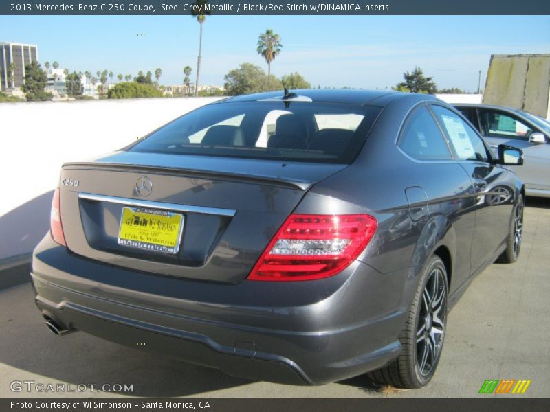 Steel Grey Metallic / Black/Red Stitch w/DINAMICA Inserts 2013 Mercedes-Benz C 250 Coupe