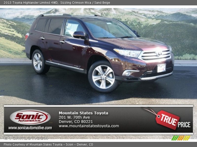 Sizzling Crimson Mica / Sand Beige 2013 Toyota Highlander Limited 4WD