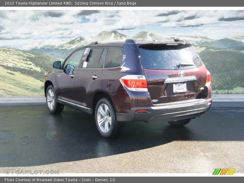 Sizzling Crimson Mica / Sand Beige 2013 Toyota Highlander Limited 4WD