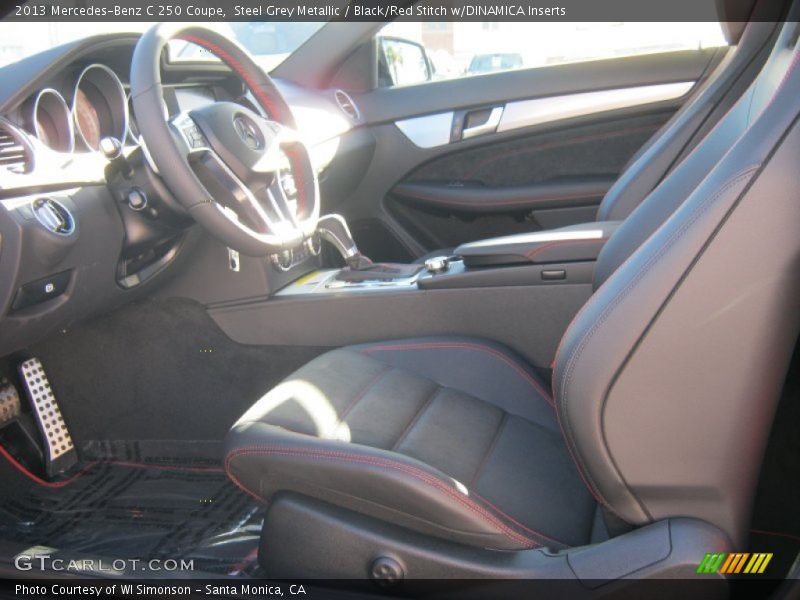 Steel Grey Metallic / Black/Red Stitch w/DINAMICA Inserts 2013 Mercedes-Benz C 250 Coupe
