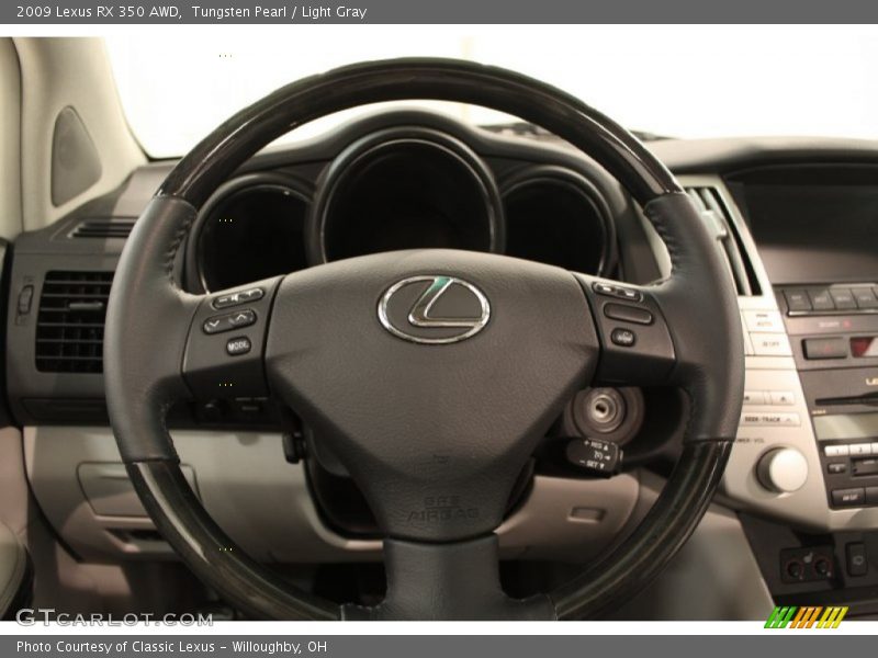 Tungsten Pearl / Light Gray 2009 Lexus RX 350 AWD