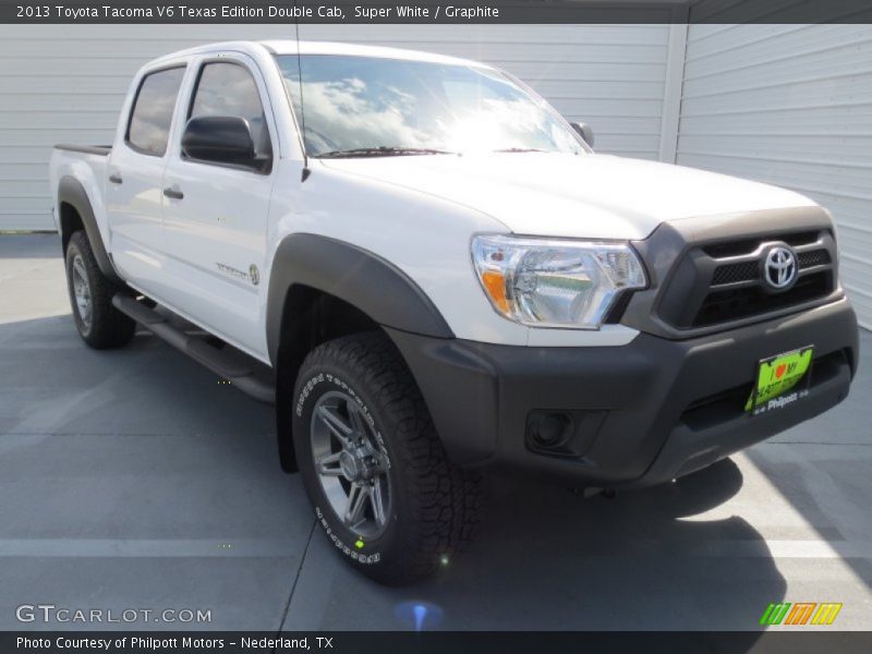Super White / Graphite 2013 Toyota Tacoma V6 Texas Edition Double Cab