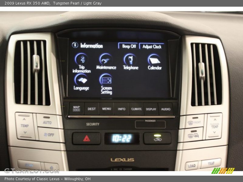 Tungsten Pearl / Light Gray 2009 Lexus RX 350 AWD