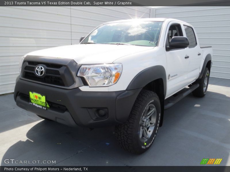 Super White / Graphite 2013 Toyota Tacoma V6 Texas Edition Double Cab
