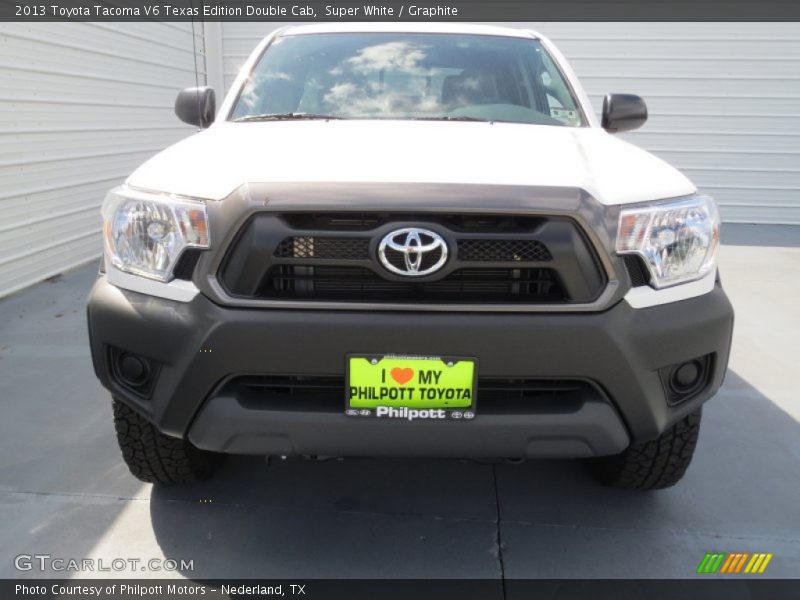 Super White / Graphite 2013 Toyota Tacoma V6 Texas Edition Double Cab