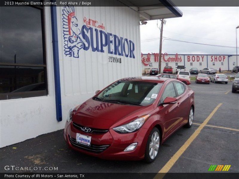 Red Allure / Beige 2013 Hyundai Elantra Limited