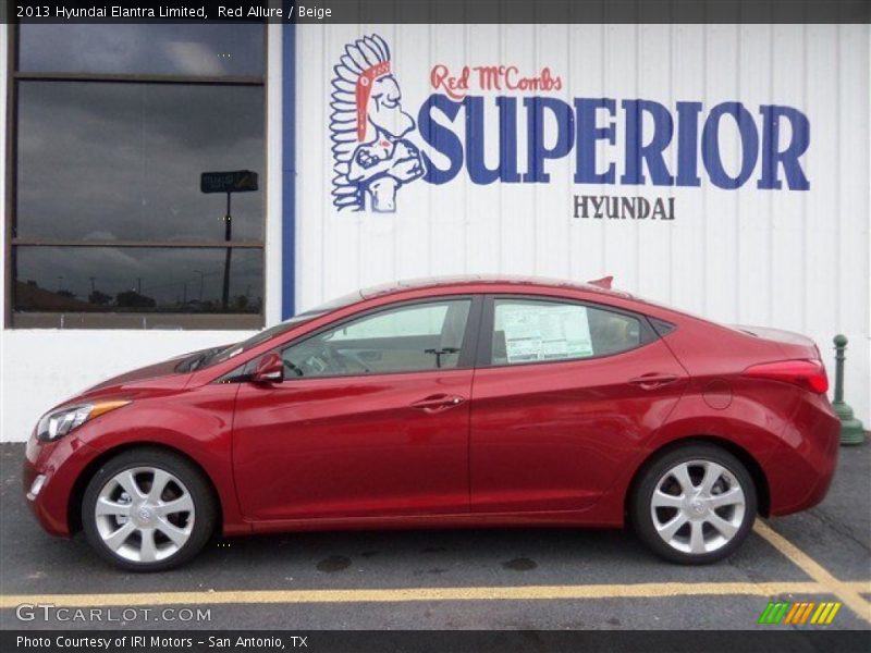 Red Allure / Beige 2013 Hyundai Elantra Limited