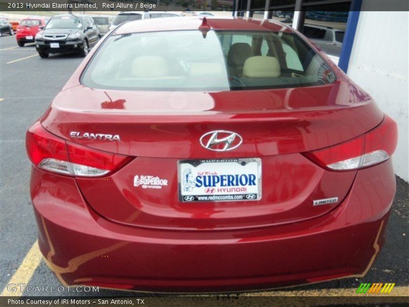Red Allure / Beige 2013 Hyundai Elantra Limited