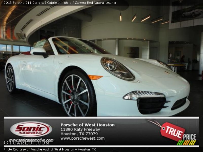 White / Carrera Red Natural Leather 2013 Porsche 911 Carrera S Cabriolet