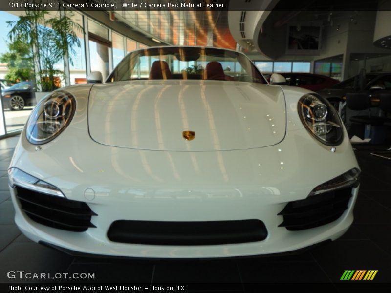 White / Carrera Red Natural Leather 2013 Porsche 911 Carrera S Cabriolet