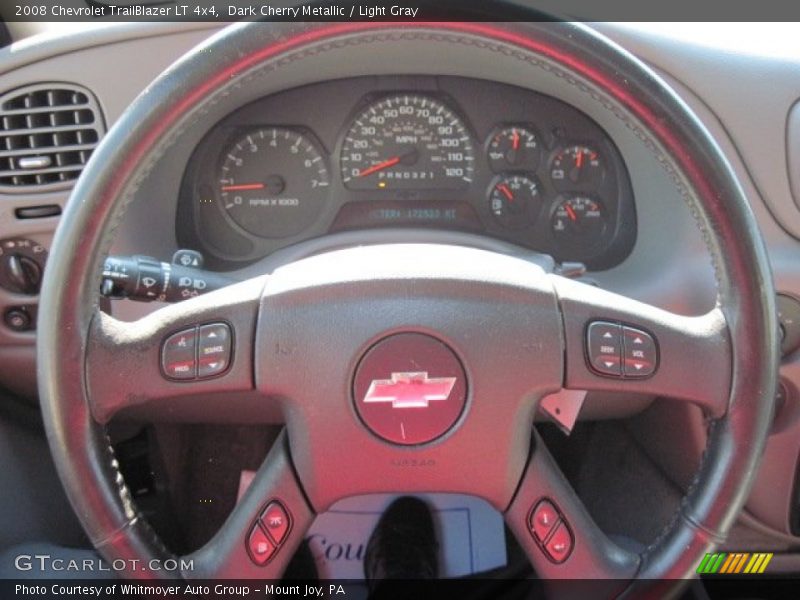 Dark Cherry Metallic / Light Gray 2008 Chevrolet TrailBlazer LT 4x4