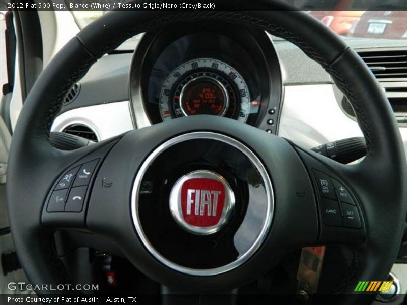 Bianco (White) / Tessuto Grigio/Nero (Grey/Black) 2012 Fiat 500 Pop