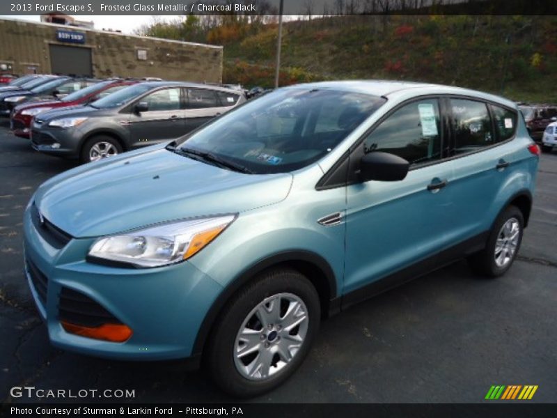Frosted Glass Metallic / Charcoal Black 2013 Ford Escape S