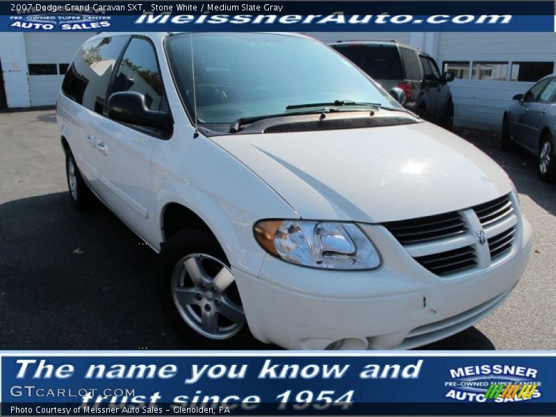 Stone White / Medium Slate Gray 2007 Dodge Grand Caravan SXT