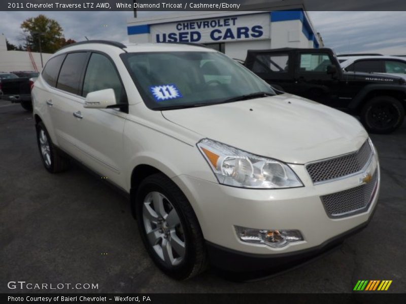 White Diamond Tricoat / Cashmere/Ebony 2011 Chevrolet Traverse LTZ AWD