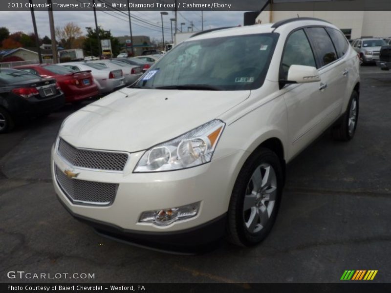 White Diamond Tricoat / Cashmere/Ebony 2011 Chevrolet Traverse LTZ AWD