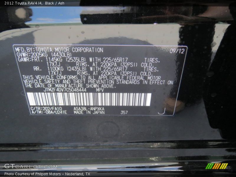 Black / Ash 2012 Toyota RAV4 I4