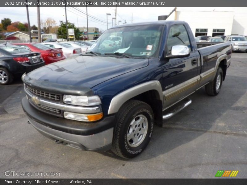 Indigo Blue Metallic / Graphite Gray 2002 Chevrolet Silverado 1500 LS Regular Cab 4x4