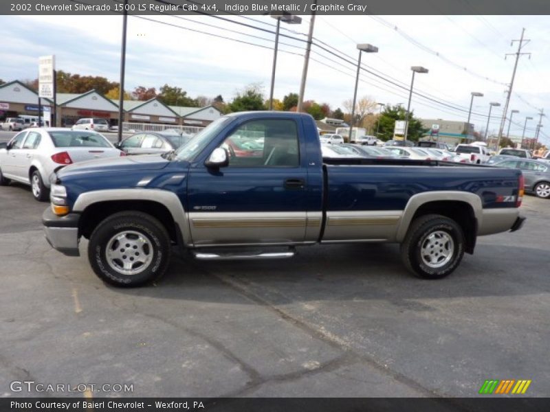 Indigo Blue Metallic / Graphite Gray 2002 Chevrolet Silverado 1500 LS Regular Cab 4x4