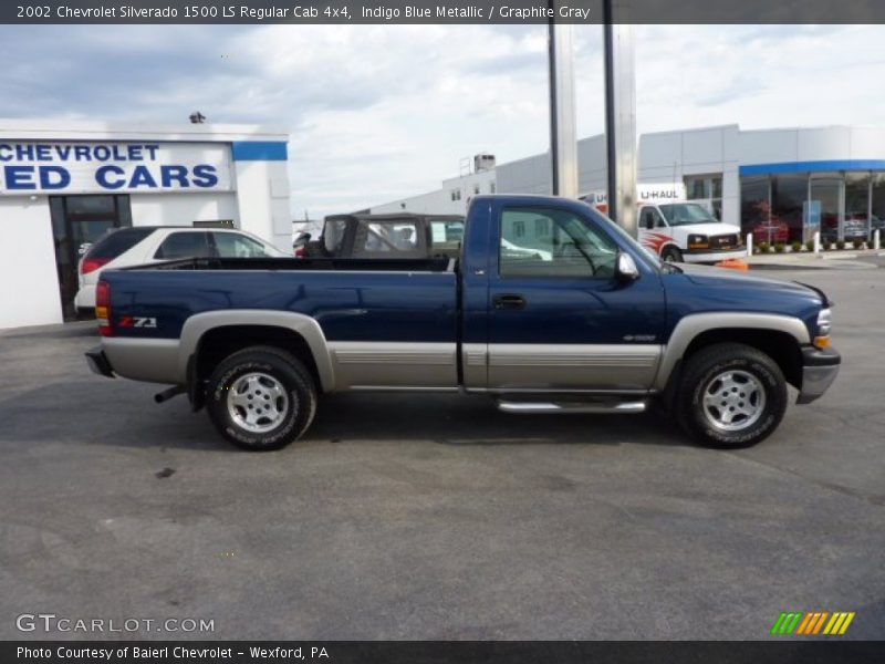 Indigo Blue Metallic / Graphite Gray 2002 Chevrolet Silverado 1500 LS Regular Cab 4x4
