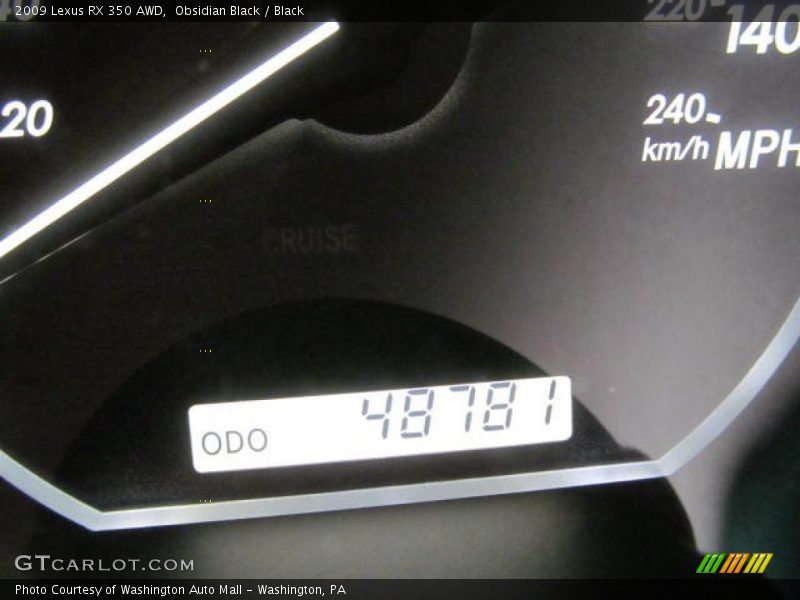Obsidian Black / Black 2009 Lexus RX 350 AWD
