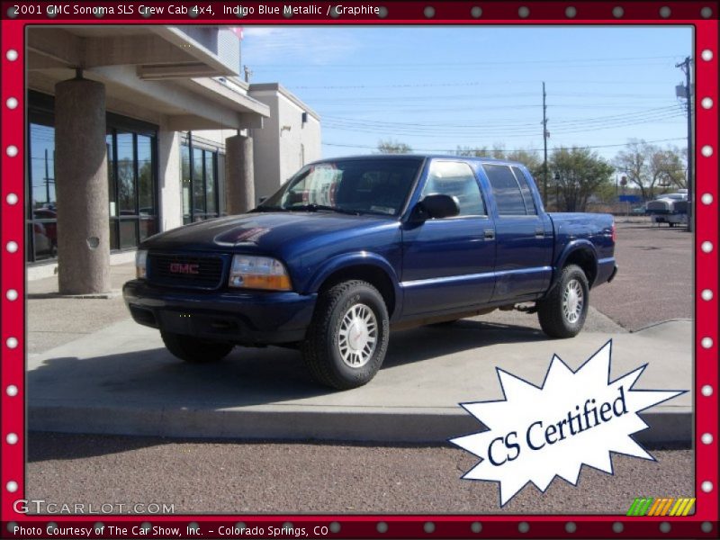 Indigo Blue Metallic / Graphite 2001 GMC Sonoma SLS Crew Cab 4x4