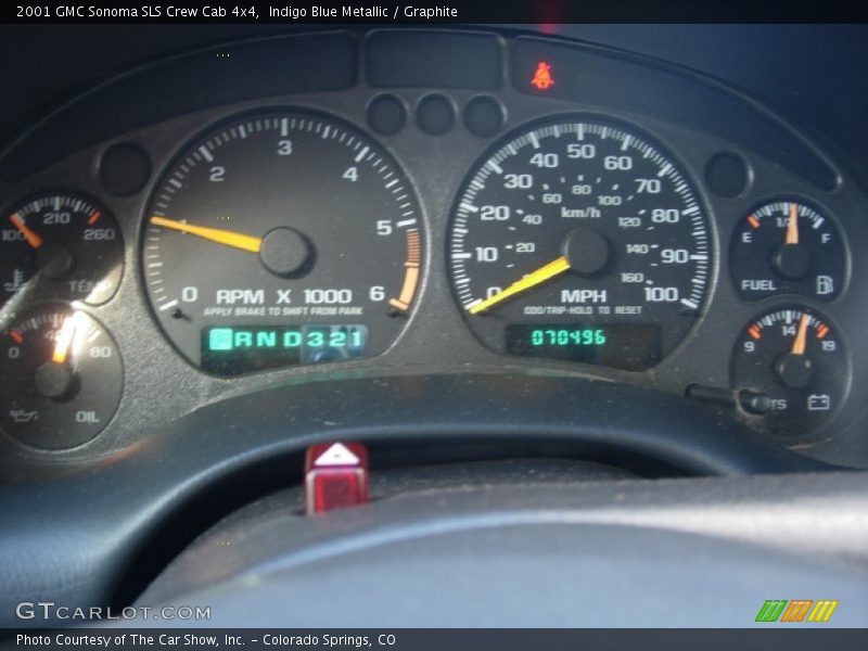 Indigo Blue Metallic / Graphite 2001 GMC Sonoma SLS Crew Cab 4x4